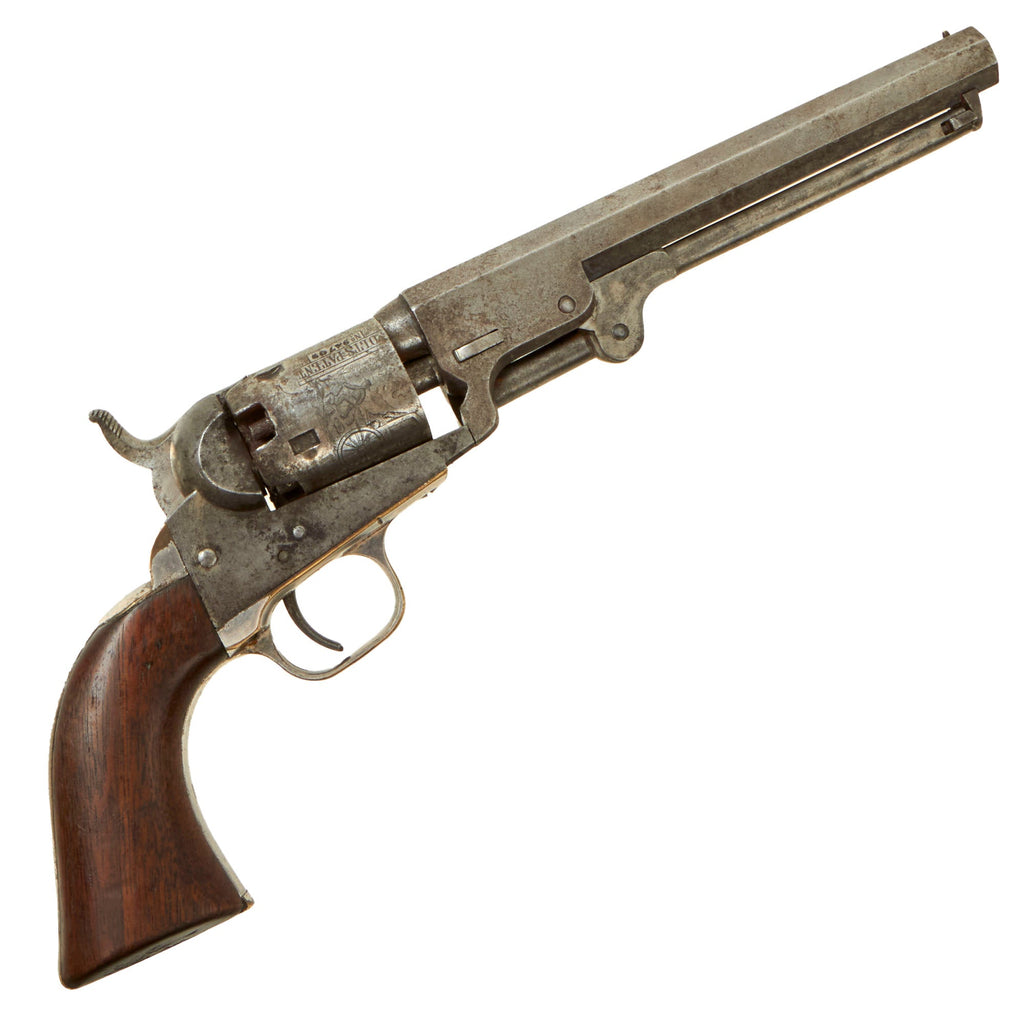 Original U.S. Civil War Colt M1849 Pocket Percussion Revolver with 6" Barrel & Cylinder Scene made in 1854 - Matching Serial 94709 Original Items