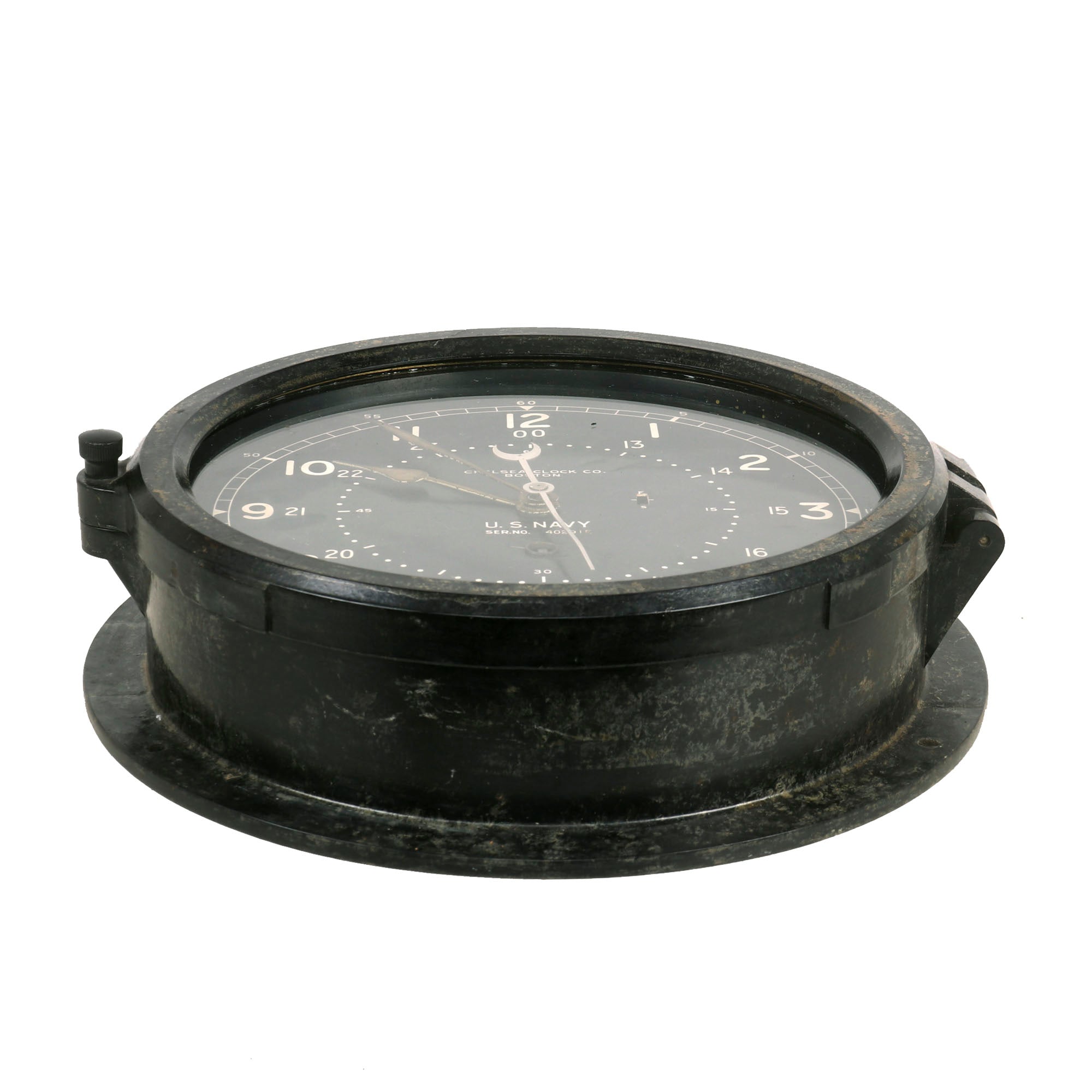Original U.S. WWII US Navy 24 Hour Ship’s Clock by the Chelsea Clock C ...