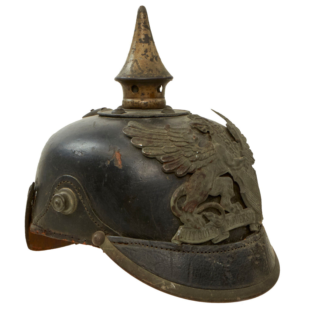 Original Imperial German WWI Grand Duchy of Baden M1915 Infantry EM/NCO Pickelhaube Helmet - As Is Original Items