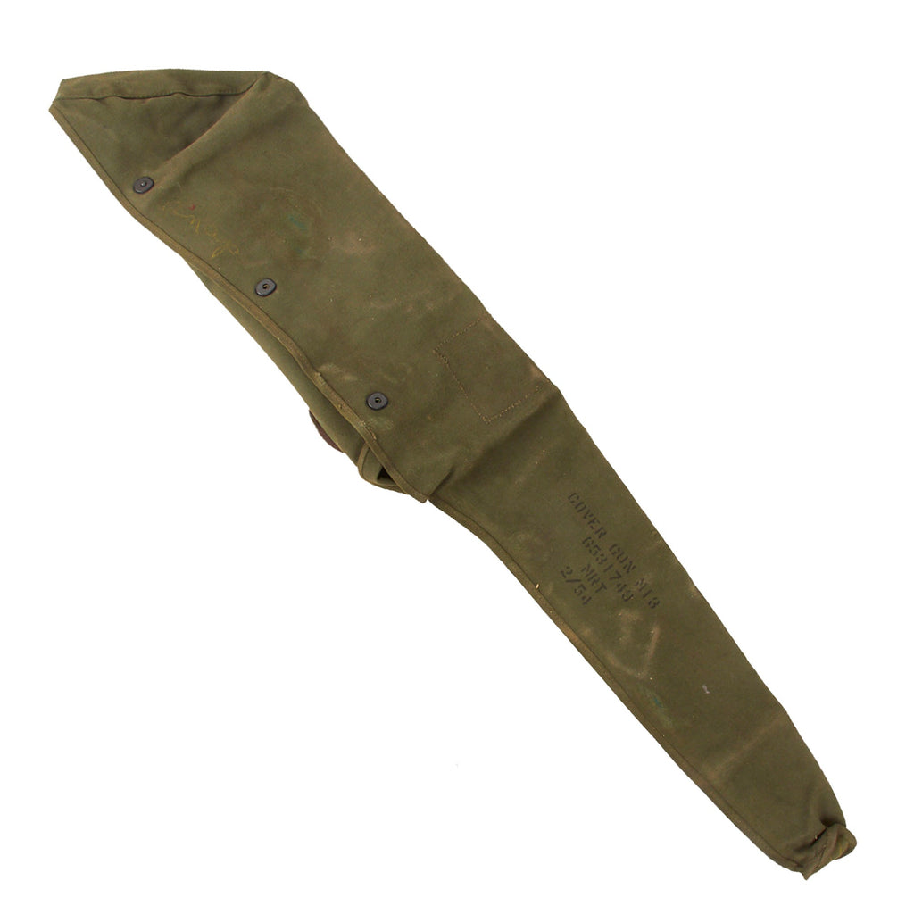 Original U.S. Korean War Era 1919A4 Browning M13 .30cal Canvas Gun Cover - Dated 1954 Original Items