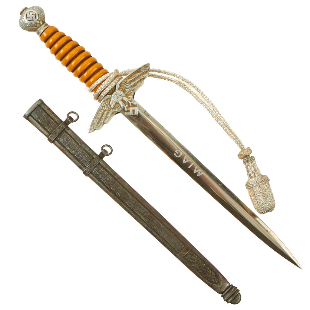 Original WWII German Miniature "Salesman's Sample" 2nd Model Luftwaffe Dagger by SMF with Scabbard & Portepee Original Items