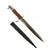 Original German WWII Era Miniature Heer Stag Handle Nickel Plated 98k Dress Bayonet Knife with Scabbard Original Items