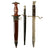 Original German WWII - Post War Set of Three Miniature "Salesman's Sample" Edged Weapons - SA Dagger and Two Bayonets Original Items