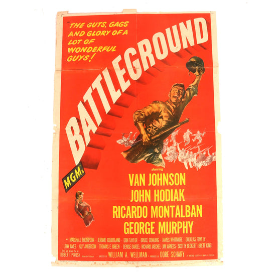 Original U.S. Post-WWII Battleground Movie Poster 1949 - 40¾ x 26⅞” Original Items