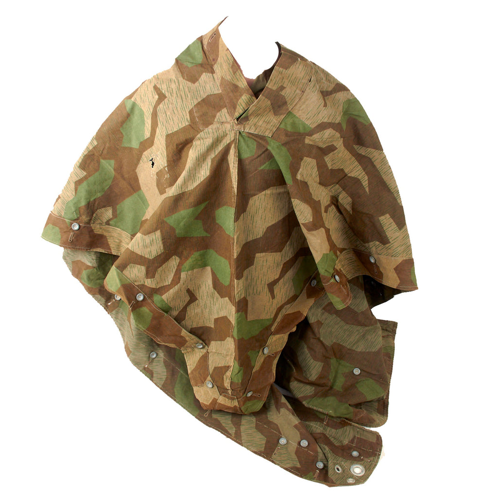 Original German WWII Zeltbahn Tent Quarter & Poncho in Splinter Pattern Reversible Camouflage - Not Marked Original Items