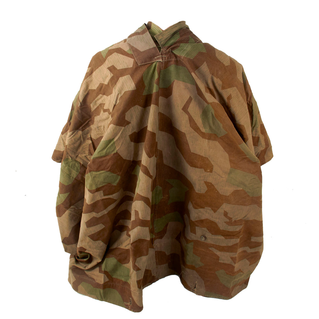 Original German WWII Zeltbahn Tent Quarter & Poncho in Splinter Pattern Reversible Camouflage with (2) Carry Straps - Not Marked Original Items