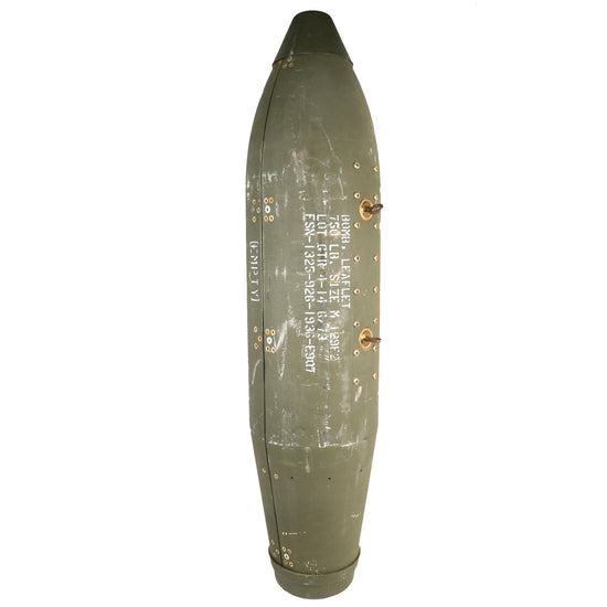 Original U.S. Vietnam War Inert Fiberglass 100 lb Leaftlet Bomb Original Items