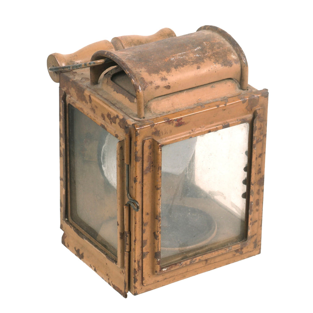 Original German WWII Tan Painted Wehrmacht Trench Lantern by Assmann-Werke Assmann & Weikert Original Items