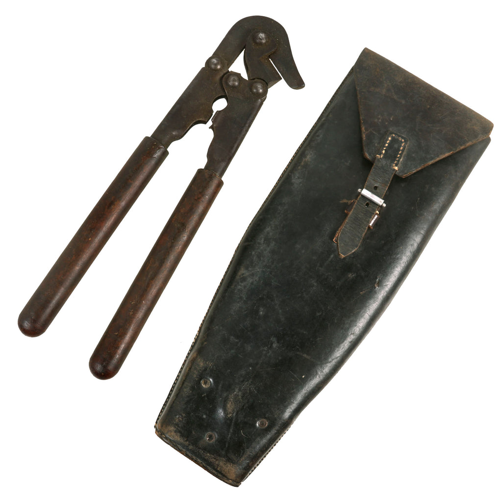 Original German Pre - WWII 1936 Dated Short Handled Pioneer Wire Cutters by Gebrüder Heller with 1939 Dated Leather Case by Schambach & Co. Original Items