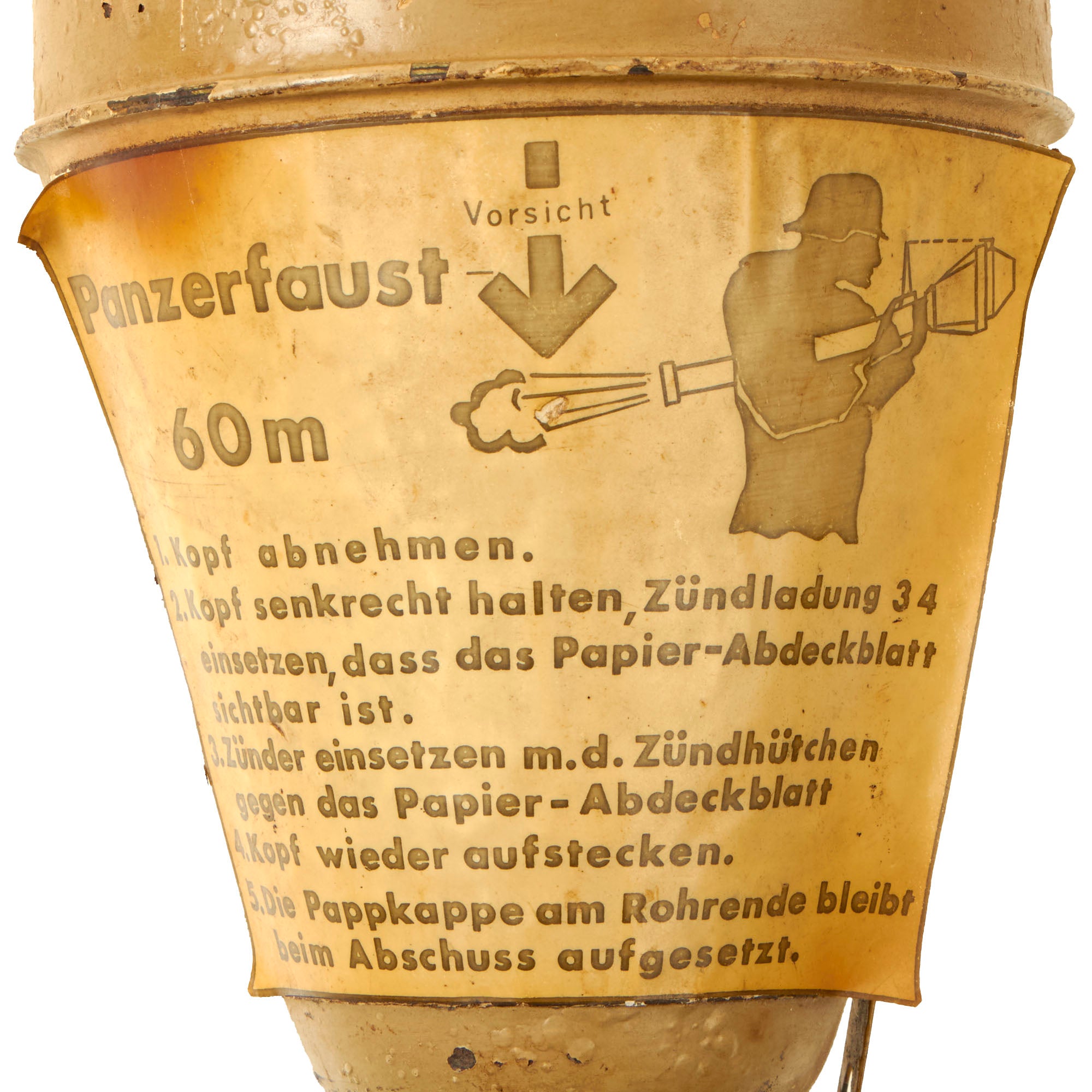 Panzerfaust Label Original German WWII Inert Panzerfaust 60 Anti-Tank Rocket Projectile ...