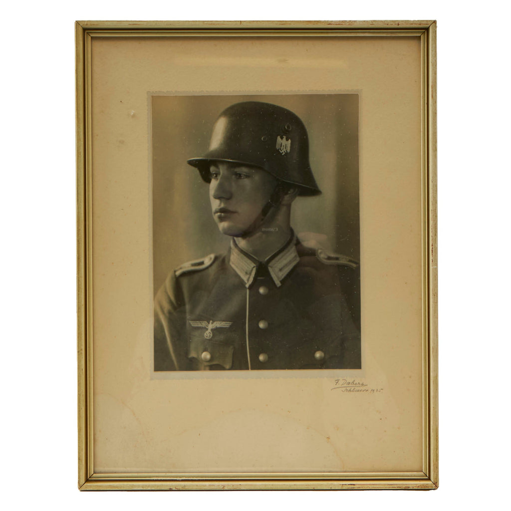 DRAFT Original German WWII 1941 Dated Framed Portrait Painting of Luftwaffe DAK Flight Branch Obergefreiter in North Africa by Felix Otto Von Rossen - 16" x 20 1/2" (Copy) Original Items