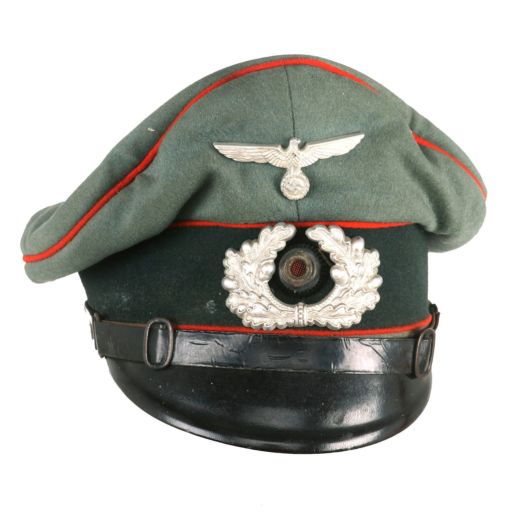 Original German WWII Named Army Heer Artillery EM/NCO Schirmmütze Visor Cap by EREL Standard - Double Marked Original Items