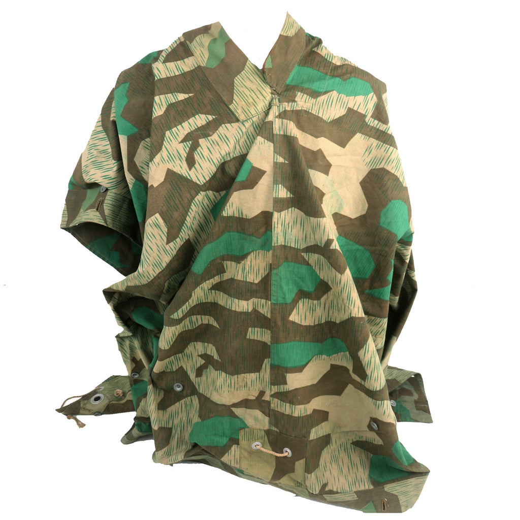 Original Excellent German WWII Zeltbahn Tent Quarter & Poncho in Splinter Camouflage by Hermann Wighardt - dated 1940 Original Items