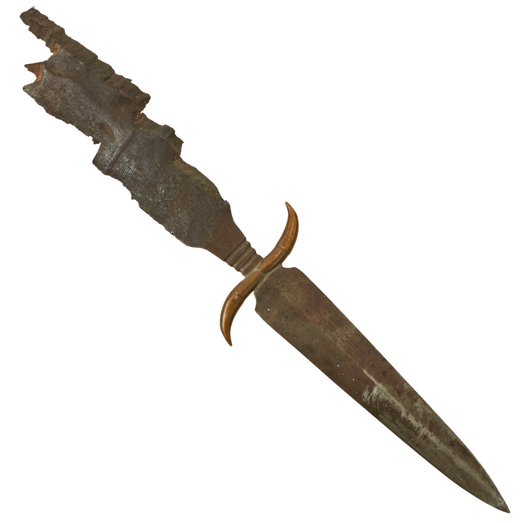 Original WWI Trench Art Fighting Knife Made from Long Shell Fragment & Bullets Original Items