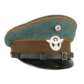 Original German WWII Gendarmerie Rural Police NCO's Schirmmütze Visor Cap in Size 58