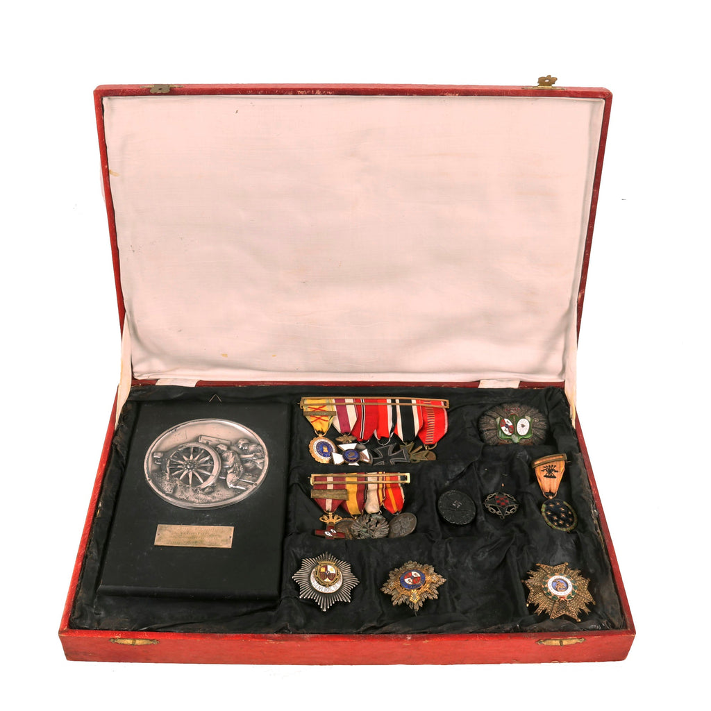 Original German WWII Spanish Volunteer Blue Division Named Medal & Plaque Grouping - Enrique San Martin Ordas Original Items