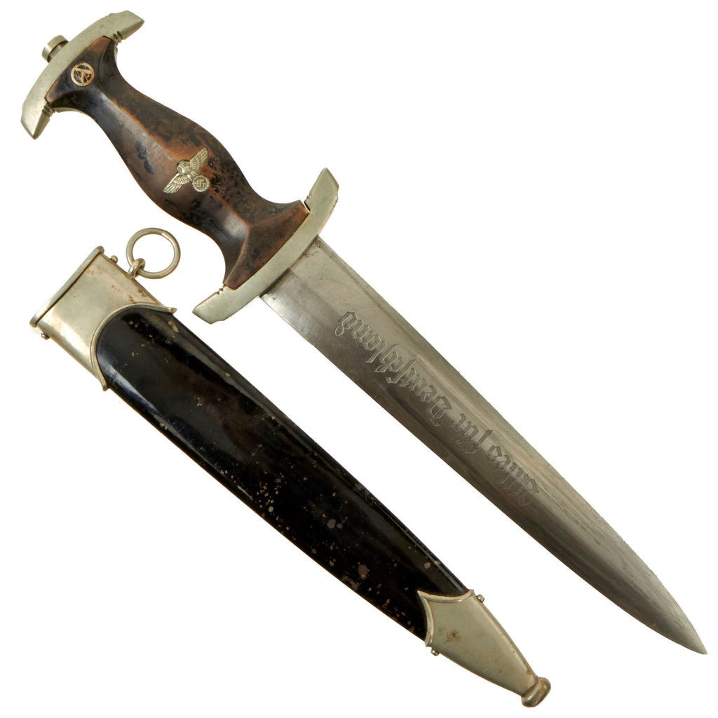 Original German Early WWII NSKK Dagger by Rare Maker Heinrich Leupold LEUCO of Gefrees with Scabbard Original Items