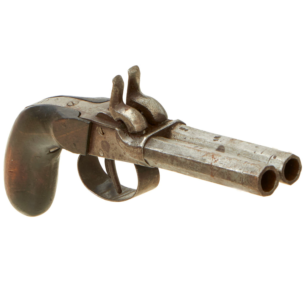 Original Victorian Era German Double Barreled Percussion Pistol Serial 14 - Circa 1860 Original Items