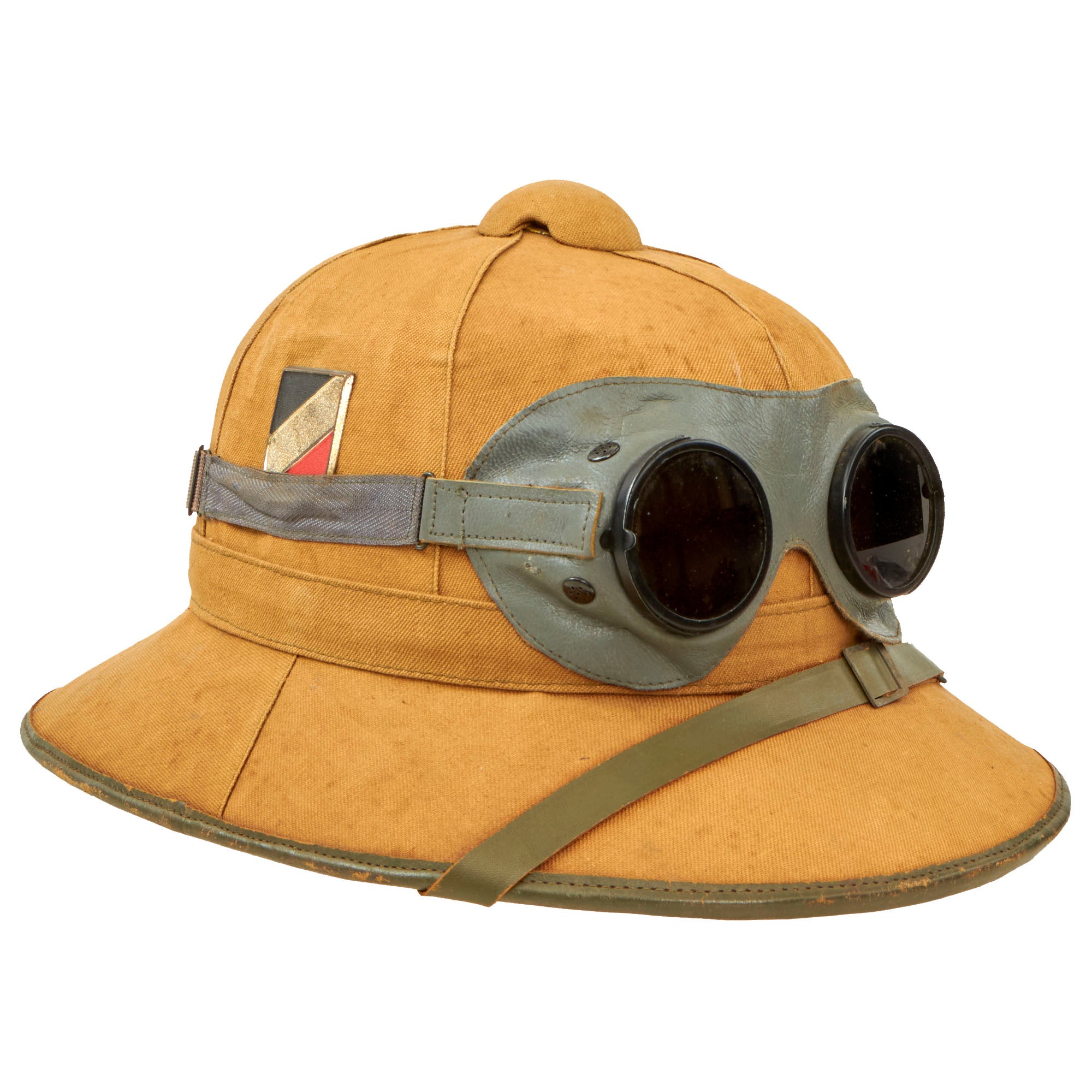 afrika korps goggles Original German WWII 1941 Dated First Model DAK Afrikakorps Sun Helmet – International Military Antiques