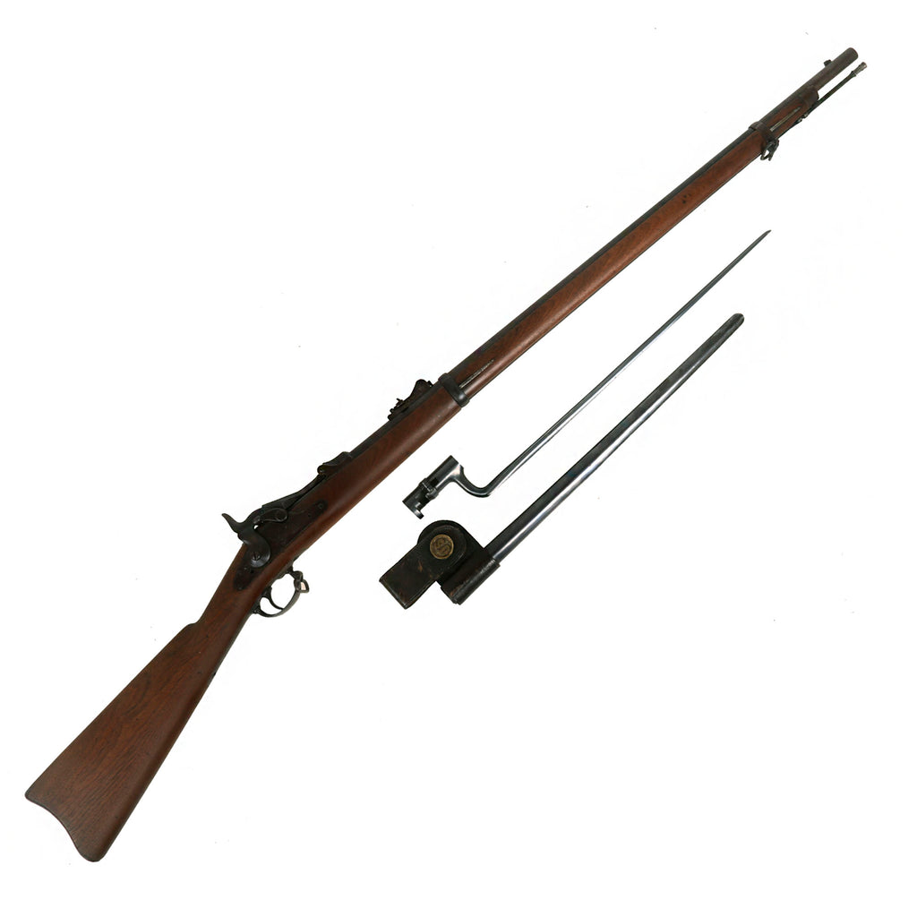 Original U.S. Springfield Trapdoor Model 1873 Rifle made in 1879 with Standard Ramrod, Bayonet & Scabbard - Serial 108022 Original Items