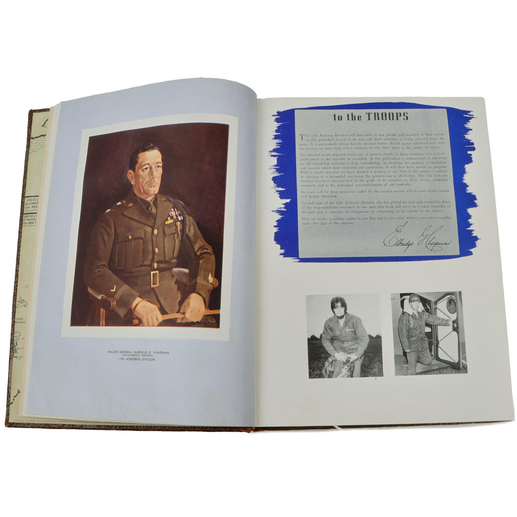 Original U.S. WWII 13th Airborne Division Unit History 1943-1946 - Includes Division Roster Original Items