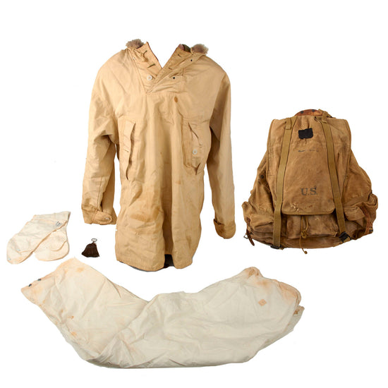 Original U.S. WWII Army M1942 Mountain Backpack with REversible Mountain Troops Parka and Other Pieces Original Items