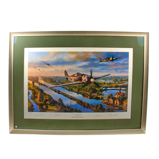 Original Signed Limited Edition Print: Framed “The Day of the Fighters” by Nicolas Trudgian Signed by Three Legendary Aces Who Flew the Fw190 - 477/1000 - 29 ⅛ x 39 ⅞”