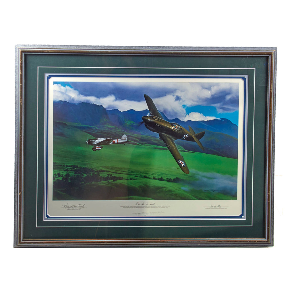 Original Signed Limited Edition Print: Framed “This is No Drill” by Craig Kodera Signed by Brigadier General Kenneth M. Taylor & Lieutenant Commander of the Imperial Japanese Navy, Zenji Abe - 99/1000 - 25¼ x 30¾” Original Items