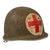 Original U.S. WWII Front Seam Swivel Bale M1 Helmet with Westinghouse Liner - Post-War 1 Panel Medic Paint Original Items