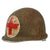 Original U.S. WWII Front Seam Swivel Bale M1 Helmet with Westinghouse Liner - Post-War 1 Panel Medic Paint Original Items