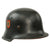 Original German WWII M34 Civic Square Dip NSDAP Double Decal Police Steel Helmet with 57cm Liner & Broken Chinstrap - Ordnungspolizei Original Items