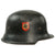 Original German WWII M34 Civic Square Dip NSDAP Double Decal Police Steel Helmet with 57cm Liner & Broken Chinstrap - Ordnungspolizei Original Items