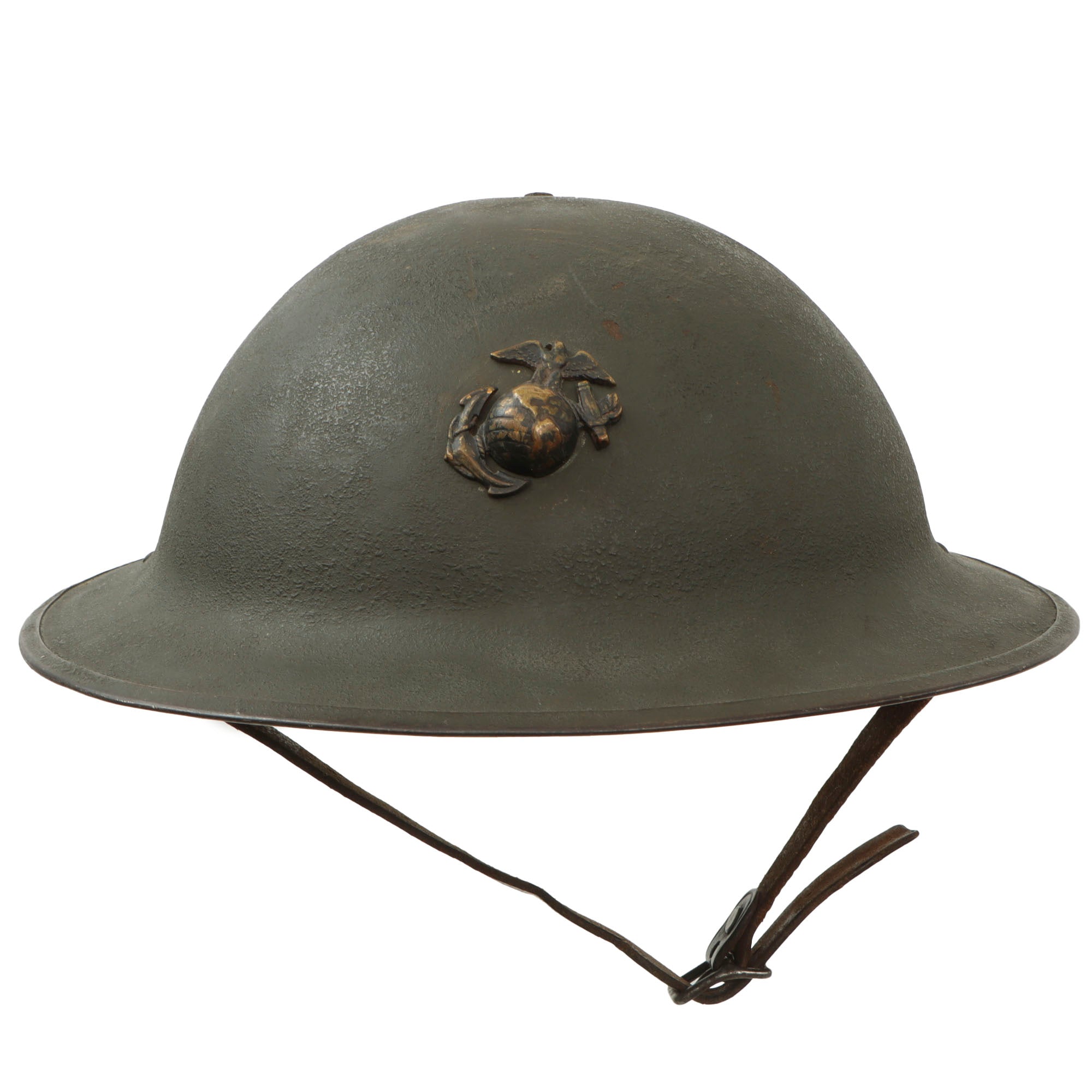 Original U.S. WWII USMC M1917 Helmet with Custom-Altered Chinstrap