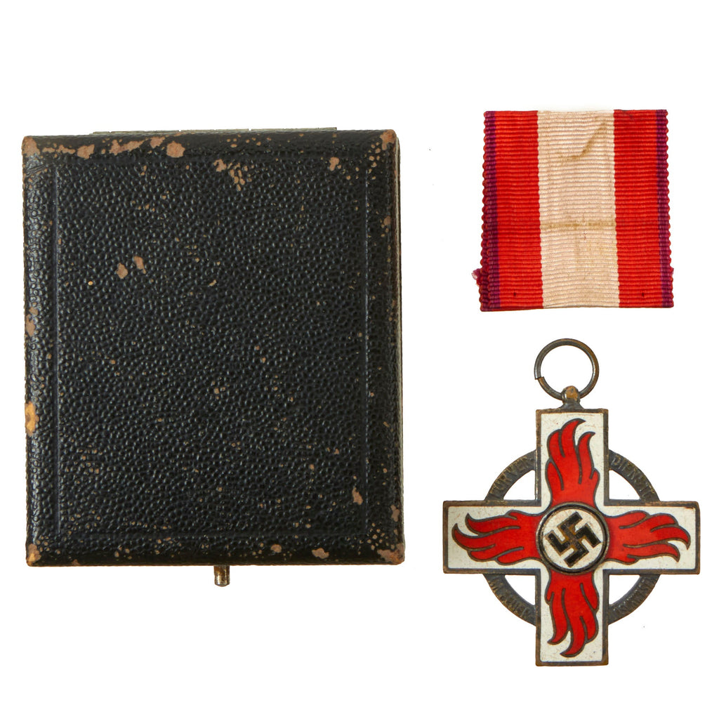 Original German WWII Fire Brigade Honor Cross 2nd Class with Ribbon in Presentation Case Original Items