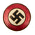 Original German WWII NSDAP Party Enamel 19mm Membership Badge - Textless Version Original Items