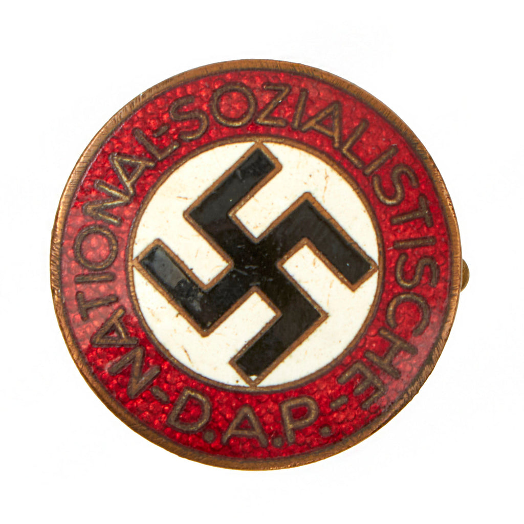 Original German WWII NSDAP Party Enamel Membership Badge Pin by Rudolf Reiling of Pforzheim - RZM M1/25 Original Items