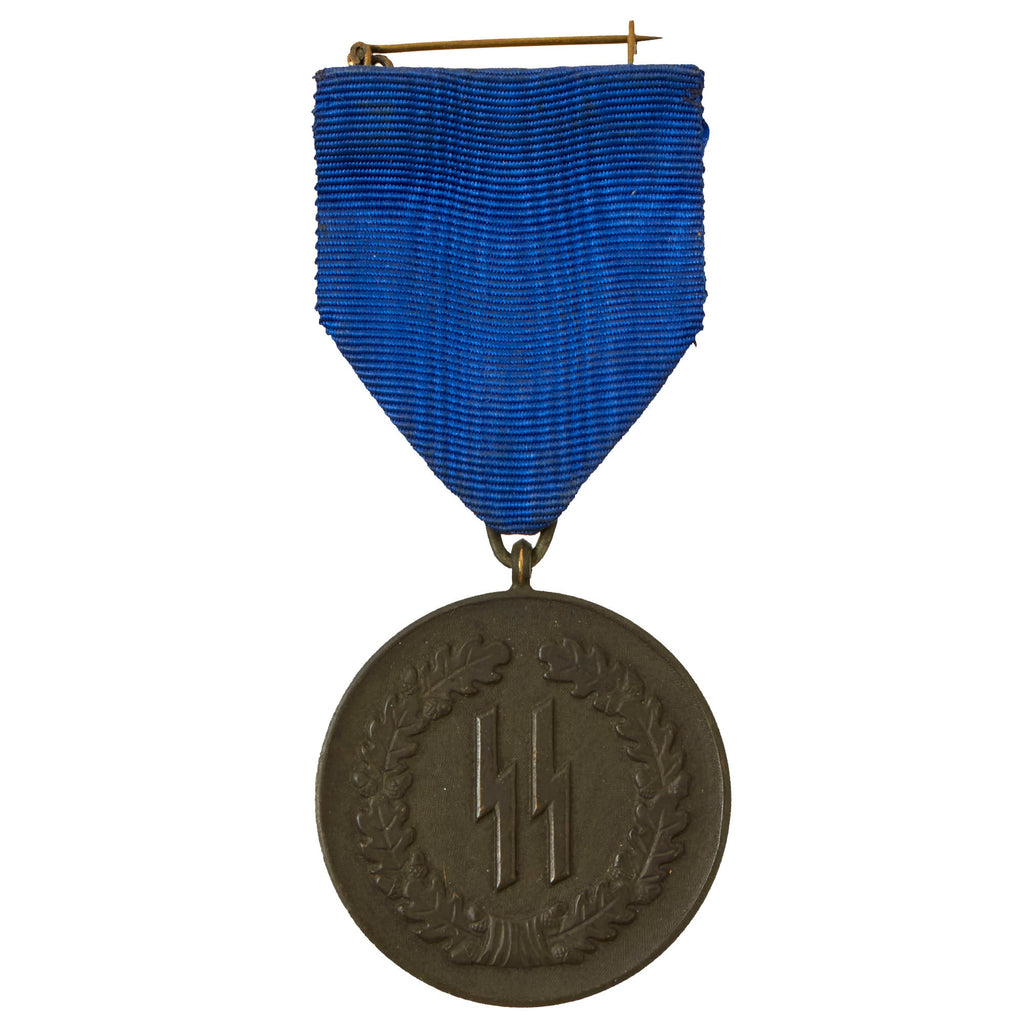 Original German WWII SS Four Year Long Service Award Medal with Ribbon & Attachment Pin - SS-Dienstauszeichnungen Original Items