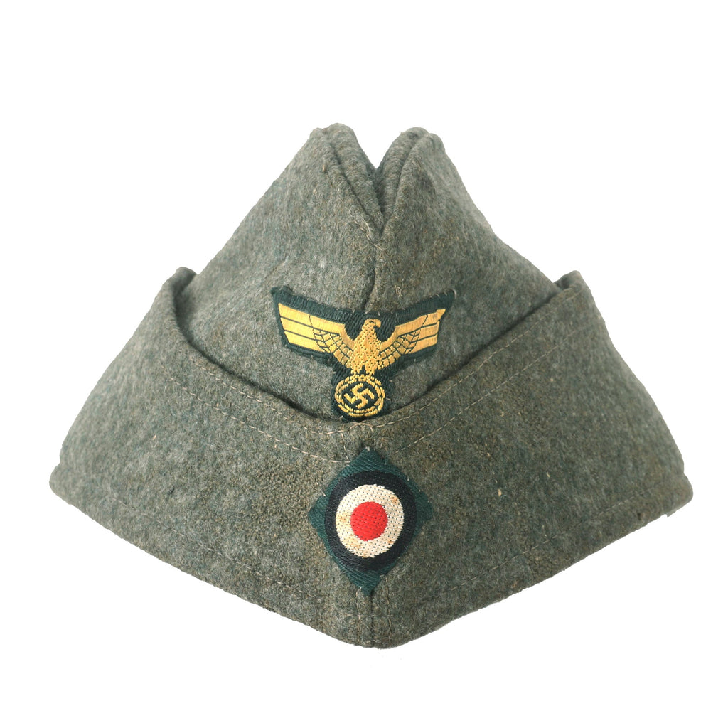 Original German WWII Kriegsmarine Coastal Artillery M38 Overseas Wool Cap in size 57 - Küstenartillerie Original Items