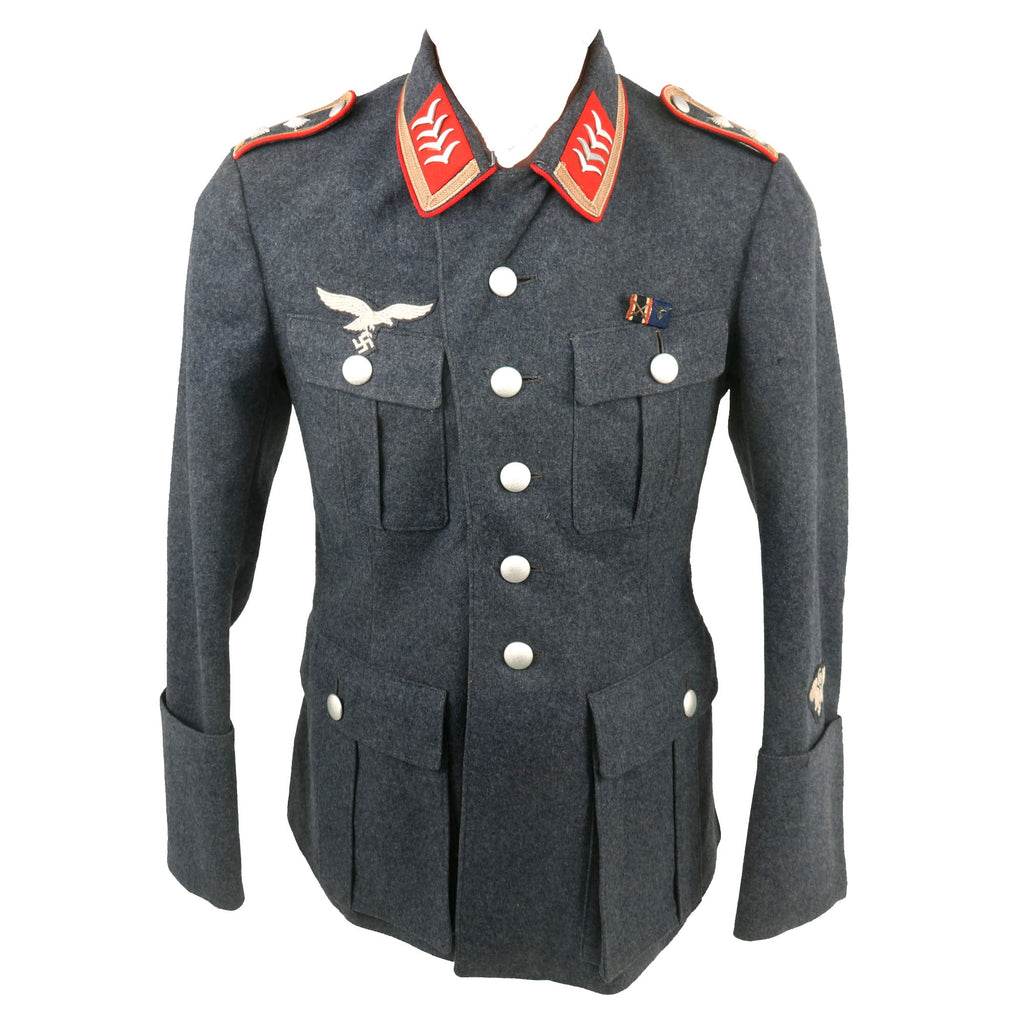 Original German WWII Luftwaffe Flak Artillery Sound Location Oberfeldwebel NCO Fliegerbluse Uniform Tunic - dated 1938 Original Items