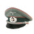 Original German WWII Heer Panzer Armored Corps Officers Schirmmütze Visor Crush Cap with Metal Insignia Original Items