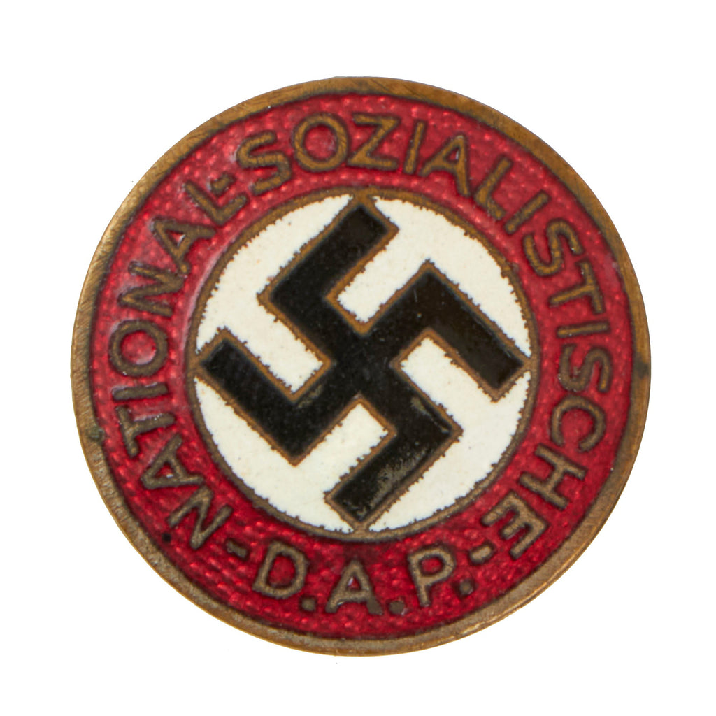 Original German WWII Early NSDAP Party Enamel Membership Badge Pin - Ges. Gesch. Marked Original Items