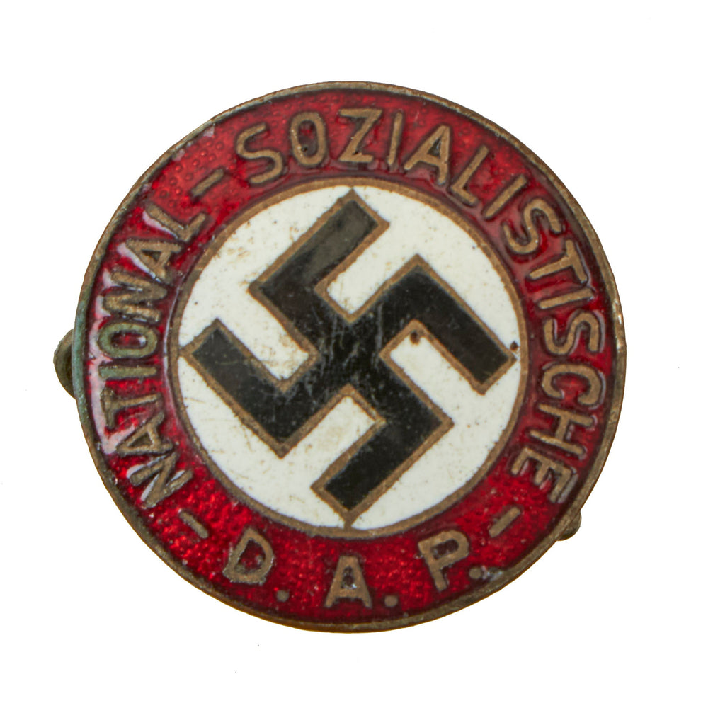 Original German WWII NSDAP Early Small Enamel Party Membership Badge by Karl Hensler of Pforzheim Original Items