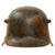 Original Imperial German WWI M16 Stahlhelm Helmet with Panel Camouflage Paint and Leather Liner - Marked G62 Original Items