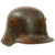 Original Imperial German WWI M16 Stahlhelm Helmet with Panel Camouflage Paint and Leather Liner - Marked G62 Original Items