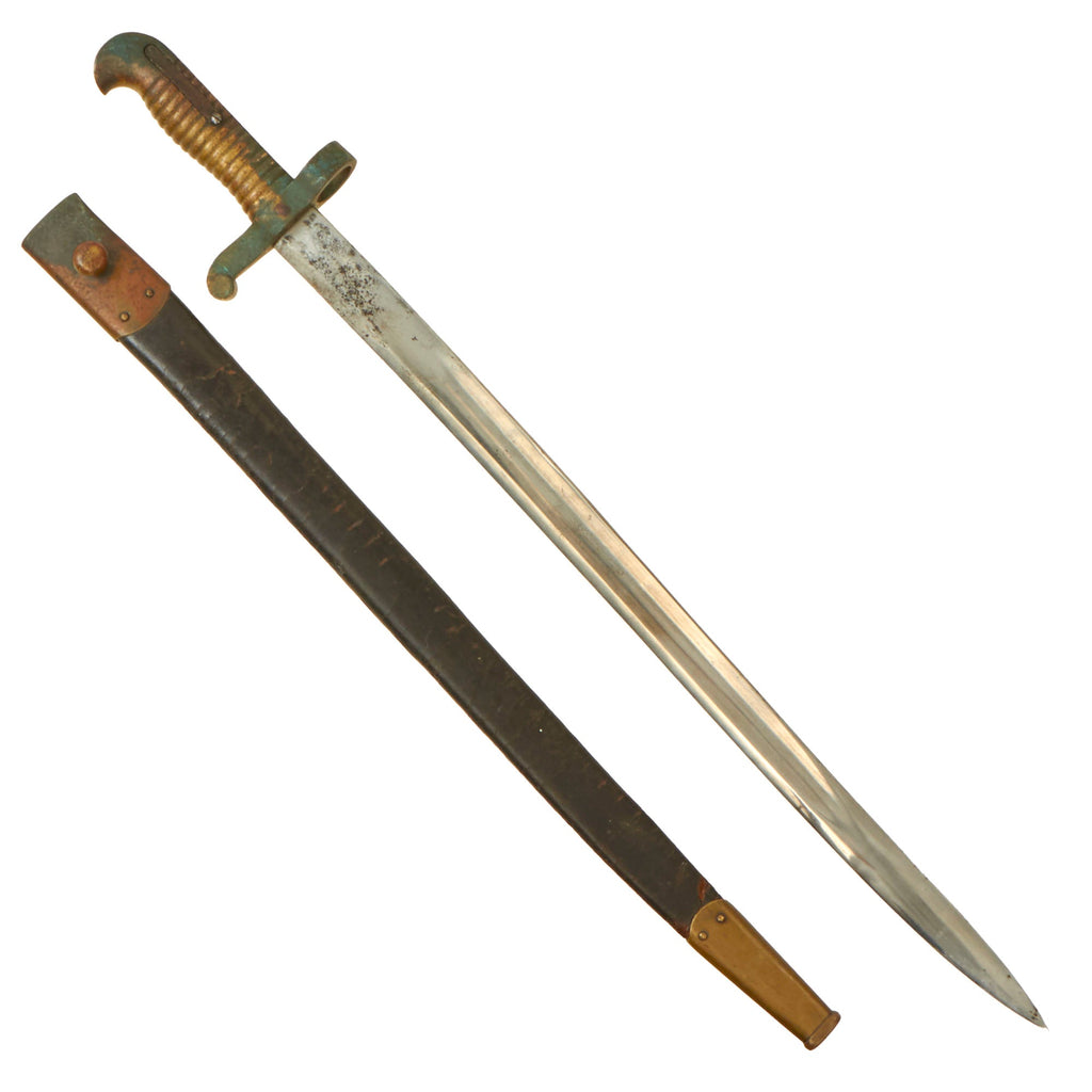 Original U.S. Civil War Model 1863 Remington Zouave Brass Hilted Bayonet with Scabbard Original Items