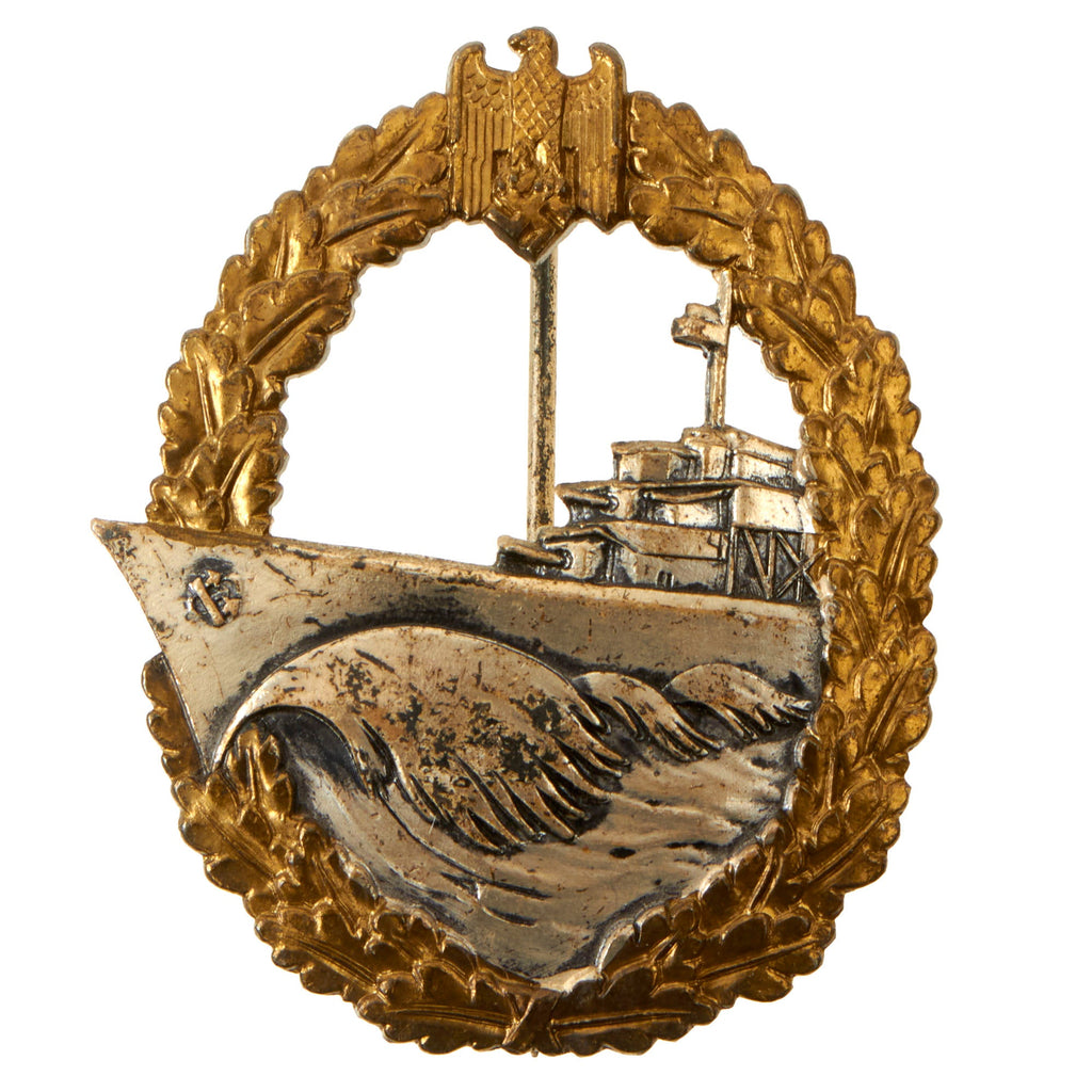 Original German WWII Kriegsmarine Destroyer War Badge - Unmarked Original Items