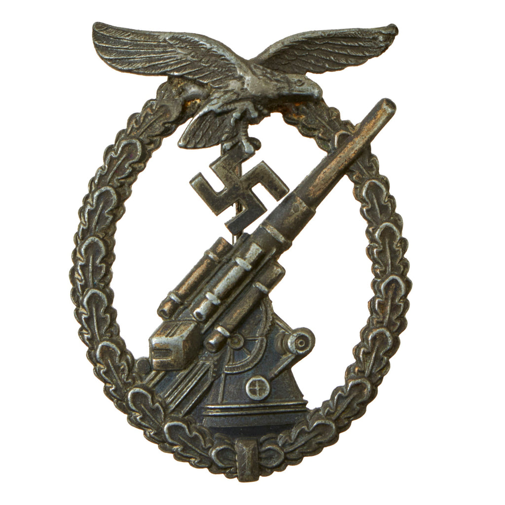 Original German WWII Luftwaffe Anti-Aircraft Flak Battle Badge by F. W. Assmann & Söhne Original Items