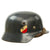Original German WWII Luftwaffe M35 Double Decal Steel Helmet with 1939 Dated 59cm Liner & Chinstrap - marked ET66 Original Items