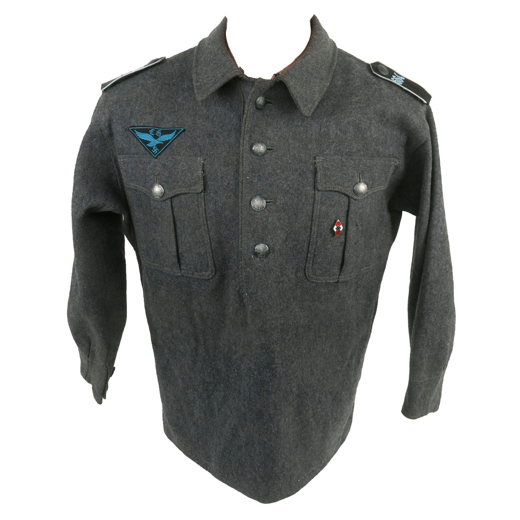 Original German WWII HJ National Youth Organization Flyer-HJ Luftwaffe Flak Helper Pullover Tunic - Bann 664 Original Items