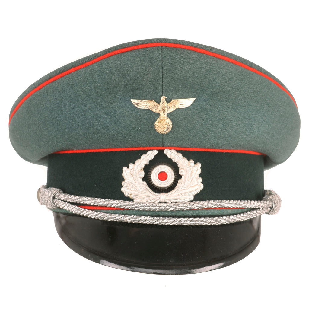 Original German WWII Early Heer Army Artillery Officer Schirmmütze Visor Cap by J.A. Hierteis Söhne - Excellent Condition Original Items